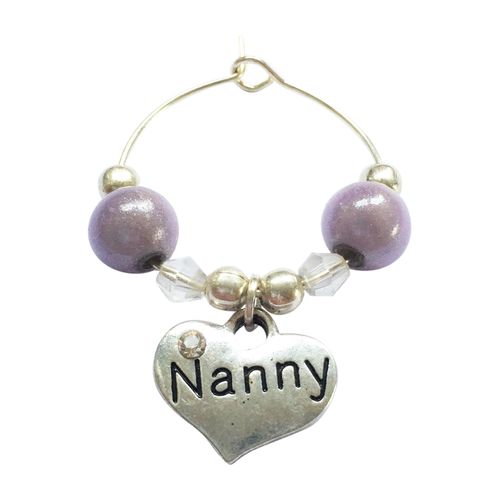 Libby's Market Place Nanny Wine Glass Charm on a Gift Card