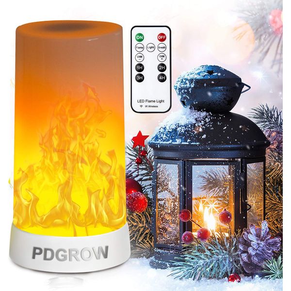 PDGROW LED Flame Lights with Remote Timer, Flame Lamp 4 Modes USB Rechargeable Fire Lights Indoor Campfire Outdoor Decorative Lantern Hanging Lamps Fireplace Romantic Light for Home Party Camping Bar