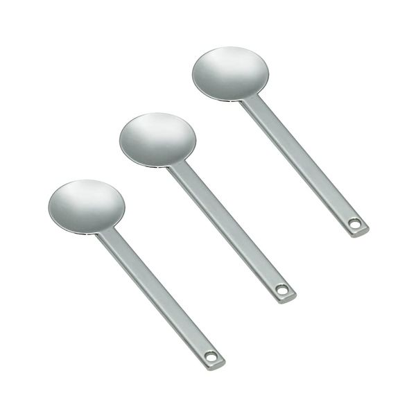 3Pcs Round Metal Cosmetic Spoon Spatulas Makeup Spatula Eye Cream Spoon Beauty Scoop Mini Spoon Makeup Beauty Spoons Mini Cosmetic Skincare Spatula for Home Salon, Silver