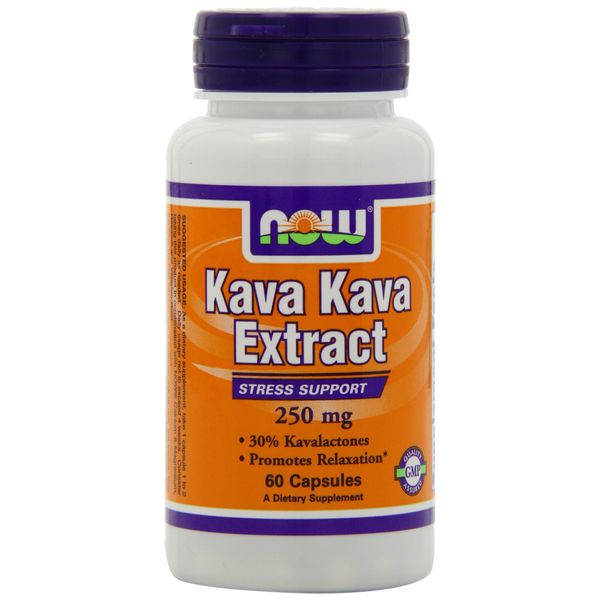 NOW Kava Kava 250mg, 60 Capsules (Pack of 2)
