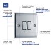 BG Electrical NPC42 Double Light Switch, Polished Chrome, 2-Way, 10AX