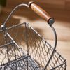 Antique Grey Metal Wire Kitchen 4 Compartment Cutlery Basket Caddy Storage Solution