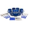 Stansport 24-Piece Enamel Camping Tableware Set Blue