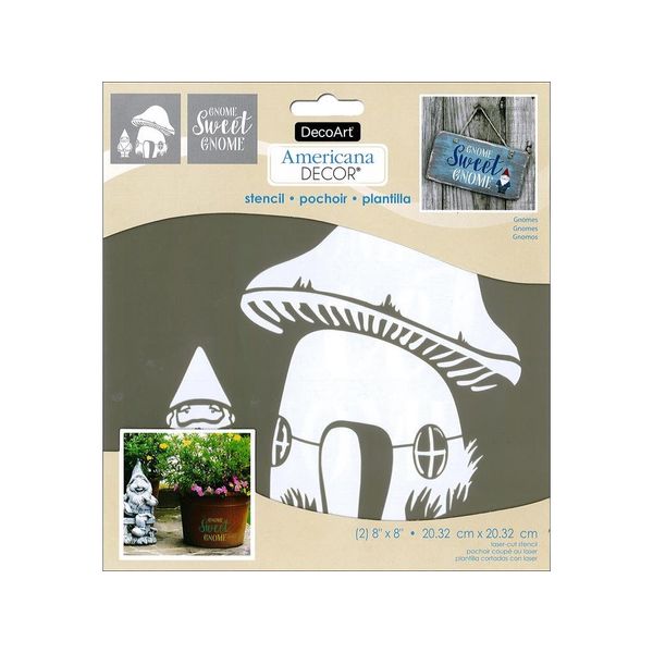 DecoArt Americana Decor Stencil 8x8 Gnomes, None, Extra Large, One Size