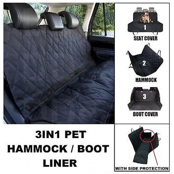 3 In 1 Quilted Rear Pet Dog Cat Hammock Seat Cover Boot Liner For Suzuki SX4