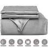 Luxury Satin Silky Super Soft Bed Set (Queen, 3 Piece, Pillowcases + Flat Sheet)