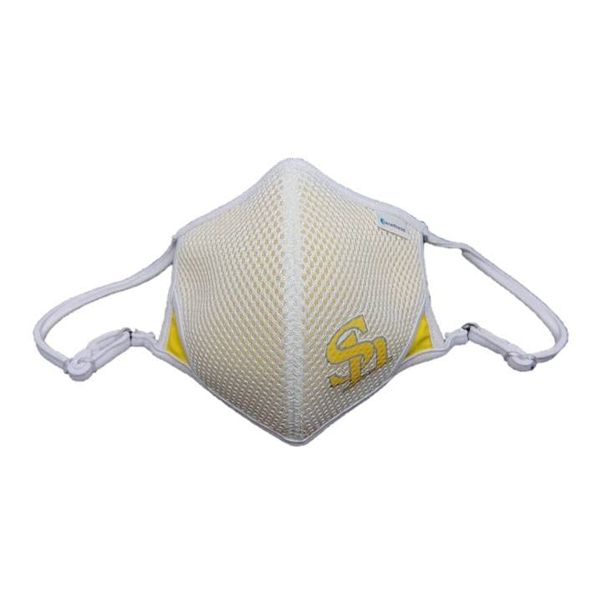 Jean Thread Softbank Hawks Collaboration Mask, Professional, Baseball, Boys Baseball, Workman, Sports, Softbank, Made in Japan, White x Yellow (SH Logo), Size S