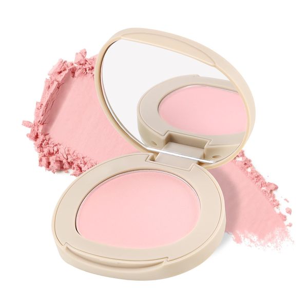 Boobeen Pulver Rouge Matt Einzel Farbe Erröten, Pressed Blush Gesicht Make-up Blusher Hohe Pigment Erröten für Farbige, Langlebige Glow, Natürliche Flush Tint für Wangen