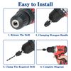 2-Piece Hexagonal Keyless Drill Chuck Adapter - 0.6-8mm & 0.3-3.4mm, Micro Drill Extension, Conversion for Cordless Screwdrivers