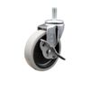 4 Inch Thermoplastic Rubber Wheel 8mm Threaded Stem Caster with Brake SCC