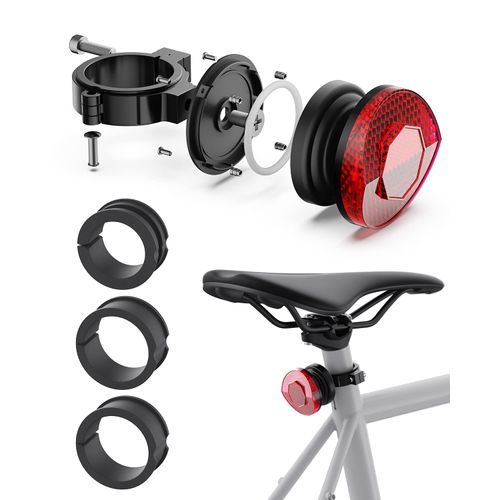 Stouchi Reflectors Bicycle Mount for Apple Airtag, Hidden for Bicycle Seat Posts 25.4 mm - 31.8 mm, Anti-Theft Protection for Road Bike, Mountain Bike, E-Scooter, Bicycle Accessories