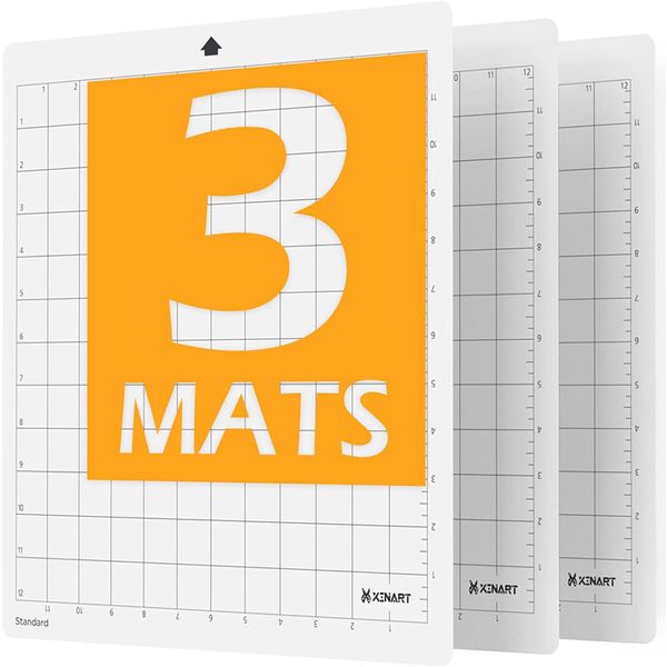 XINART Cutting Mats for Silhouette Cameo 4/3/2/1(3 Mats,12x12 inch) Standard Adhesive Sticky Accessories Craft Vinyl Replacement Cut Mats for Silhouette Cameo