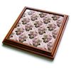 3dRose Pretty Pink and Cream Hydrangea Floral Pattern - Trivets (trv-379432-1)