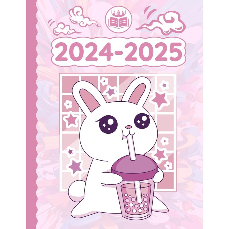 Anime Planner 2024 2025 Kawaii Bubble Tea Bunny Cute Rabbit: Weekly and ...
