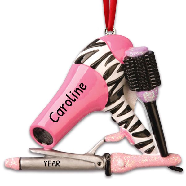 Personalized Hair Stylist Ornaments 2024 - Dryer Decor Gifts for Salons and Stylists by Elves
