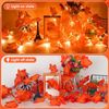 2 Pack 26-Ft Lighted Fall Maple Leaf Garland Timer Fall Autumn Door Wall Hanging