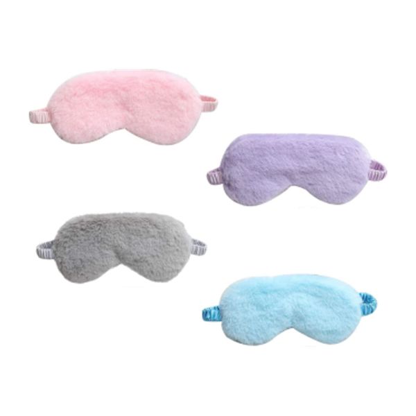 4 Pcs Sleep Eye Mask Imitation Rabbit Hair Eyeshade Cute and Fresh Eye Blinder for Travel Sleeping Shift Work