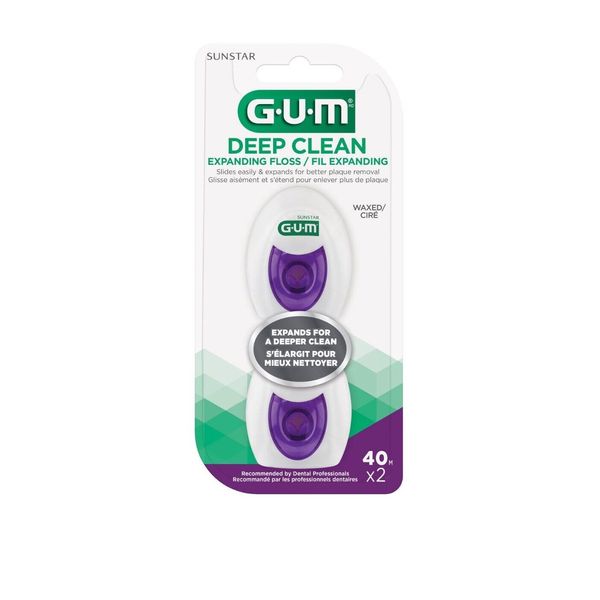 Sunstar GUM Deep Clean Expanding Dental Floss 2x40M Canada Fast Ship