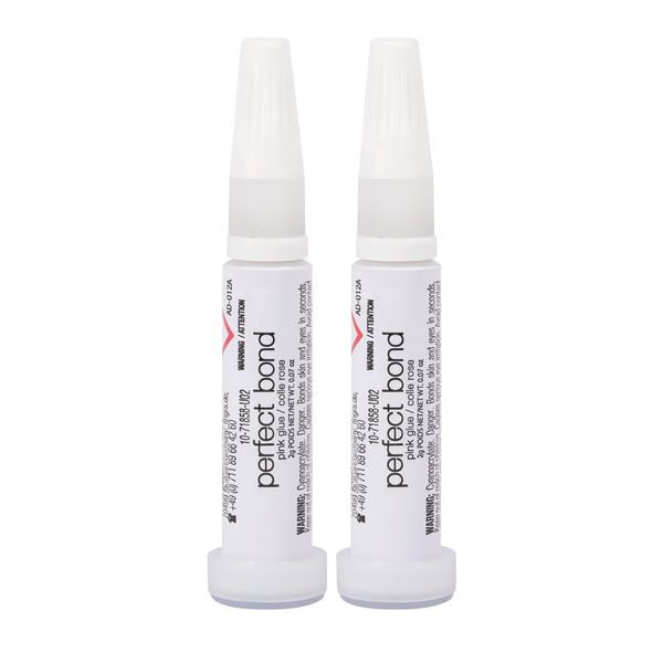 Nailene Perfect Bond Glue 0.07 Oz Tubes - 2 Pack - Durable, Easy to Apply False Nail Glue – Repairs Natural Nails – Quick-Drying Nail Adhesive Lasts Up to 7 Days – Nail Care Essential, Clear