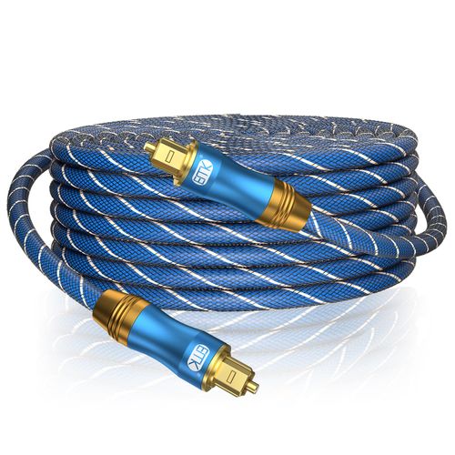 EMK Digital Optical Audio Cable - Fiber Optical Toslink SPDIF 33Feet/10M Male to Male Cord for Home Theater, Sound Bar, TV, PS4, Xbox, PlayStation & More