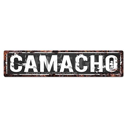 CAMACHO MAN CAVE Street Sign Chic Rustic Street Plate Sign Bar Cafe Restaurant shop Home man cave Decor sign