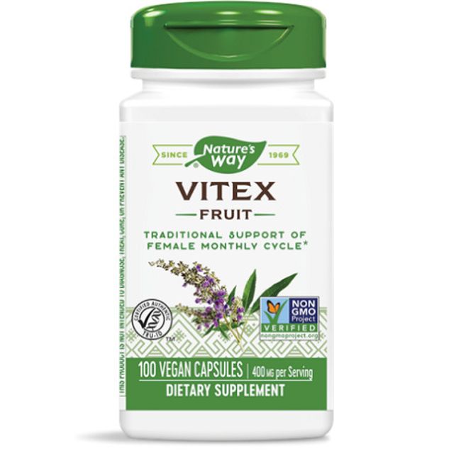 Nature's Way Vitex Fruit  400mg 100 Caps Traditional Support of Female Cycle