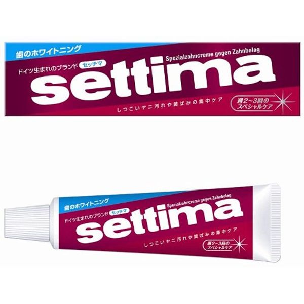 Settima Whitening Toothpaste, Special Care 2 to 3 Times a Week, Whitening, Toothpaste, Teeth Yellowing, Stain Care, Tobacco Stain Removal, Fluorine Formulated, Prevents Bugs, Peppermint Type, Boxed, 1.4 oz (40 g)