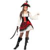 Smiffys Glamorous Lady Pirate Costume, Red