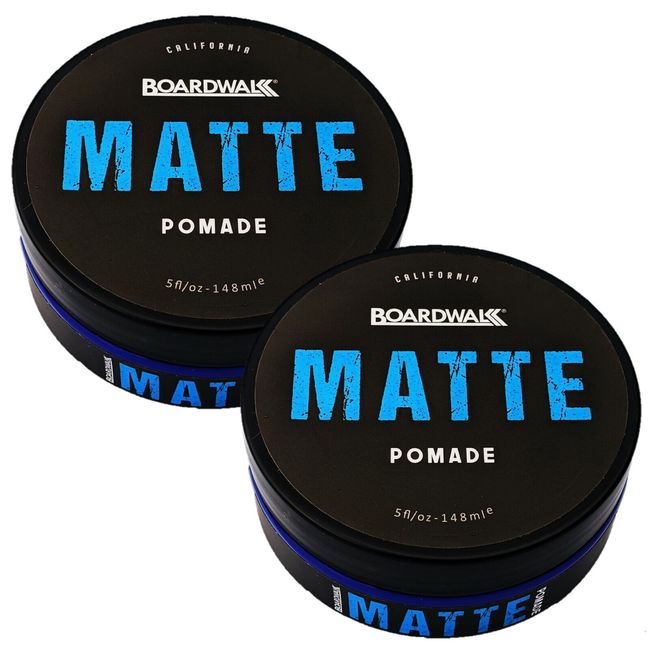 Boardwalk Matte Pomade 5oz Firm Hold Clay, Water-Based Matte Finish 2 Pack