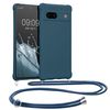 kwmobile Smartphone Shoulder Case for Google Pixel 7a - TPU Cover Shoulder Strap Navy Blue