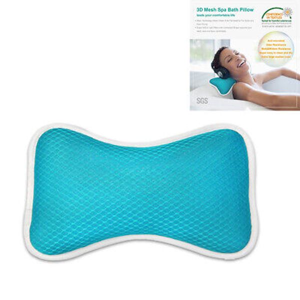 3D Mesh Bath Pillow Spa Pillow Head Rest for Hot Tub Bathtub with Suction Cup