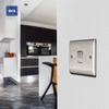 BG Electrical NBS12-01 Single Light Switch, Brushed Steel, 2-Way, 16AX
