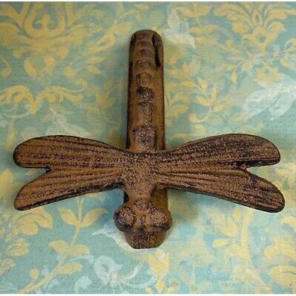 Cast Iron Dragonfly Door Knocker Antique Vintage Style Rustic Brown 6”