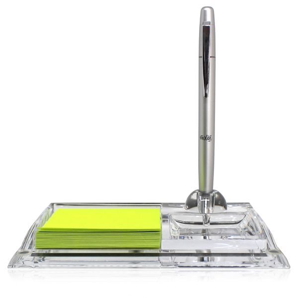 GemRich Desk Organizer, Pen Holder, Pen Stand, Post-it Dispenser, Memo Stand, Stylish, Acrylic