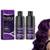 Tkekruh 2 x Purple Hair Colour Shampoo 100 ml, Natural Hair Dye Shampoo 3-in-1, Hair Colour Shampoo for Grey Hair, Hair Dye Dyes Hair within Minutes for Men and Women, Purple