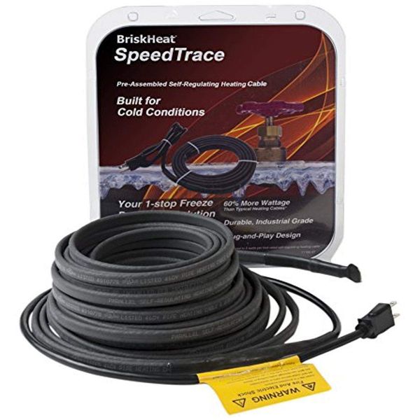 BriskHeat FFSL81-18 Speedtrace Extreme Heating Cable, 8 Watts/ft, 120V, 18ft with Plug