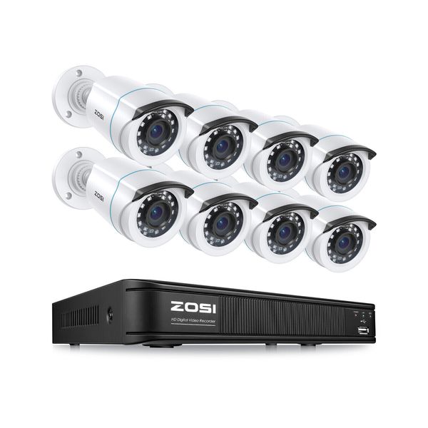 ZOSI 8CH DVR Outdoor CCTV Camera Surveillance Security Night Vision System