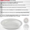 Providence Spillproof Lip Plates for Disabled Adults Inner Lip Dish for Adults - Lip Bowl - Adaptive Plate for Independence - Non Slip Plate for Disabled Adults - 9" White - 6 Pack