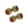2 x 15mm Elbows Brass Compression Fittings WRAS Approved