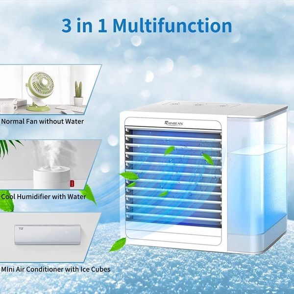 3in1 USB Air Conditioner Fan Personal Air Cooler Humidifier Summer Desk Cooler