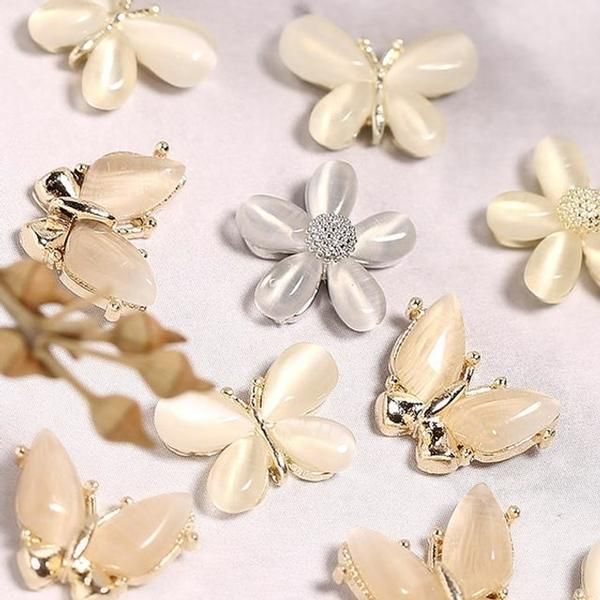 Moonstone Nail Parts Butterfly Nail Parts Mother-of-pearl Nail Parts Pearl Nail (W9B87D5)