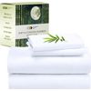 Rayon from Bamboo Sheets Cal King, Luxury Cooling Sheets, White Sheets for Calif