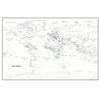 Simple Black & White World Map-Plastic Coated 2A (119cm x 168cm)