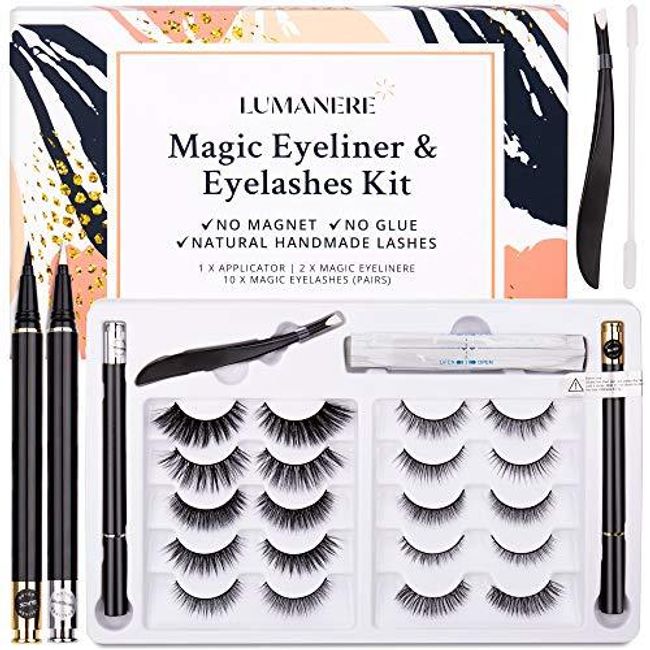 Lumanere Magnetic Eyelashes with Eyeliner Kit 10 Pairs