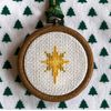 Christmas Cross Stitch Box Set - 4 Mini DIY Tree Decorations - Xmas Pudding, Tree, Present, Star