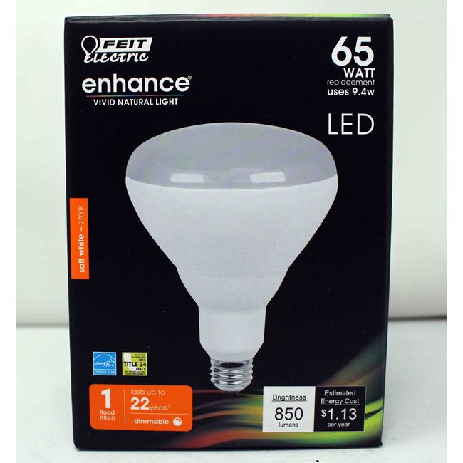 Feit Electric Single 9.4 Watt Dimmable Br40 Soft White LED Bulb