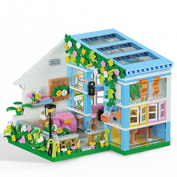 PinkBee Friends Flowers House Building Block Sets, Girls Mini Greenhouse Apartment Kit Sunshine Friendship Dreamhouse Bricks Christmas Xmas Birthday Gifts for Adults Kids 8+ 8-12 6-12 7-9 (608 PCS)