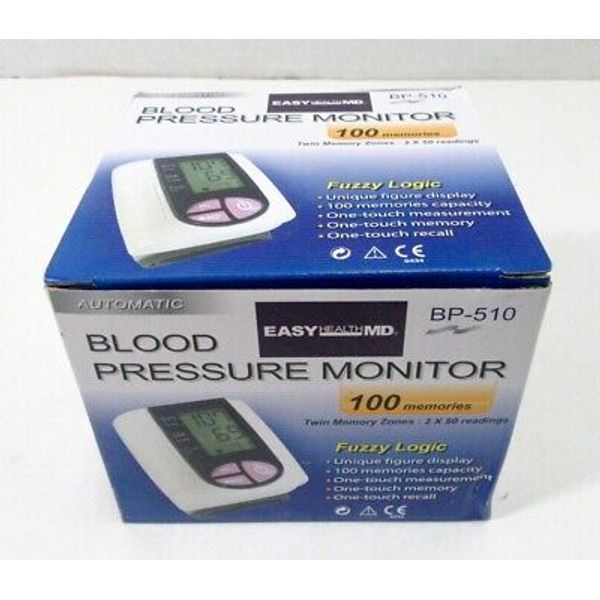 NEW EASY HEALTH MD BLOOD PRESSURE MONITOR # BP-510 W 100 MEMORIES