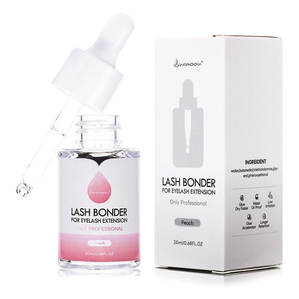 Wimpern Bonder Lash Bonder Versiegler für Wimpernverlängerung Glue Accelerator Versiegelung Wimpernbinder Beschleunigt die Trocknungszeit des Klebers Verlängern sie die Haltedauer 20 ml (Peach)