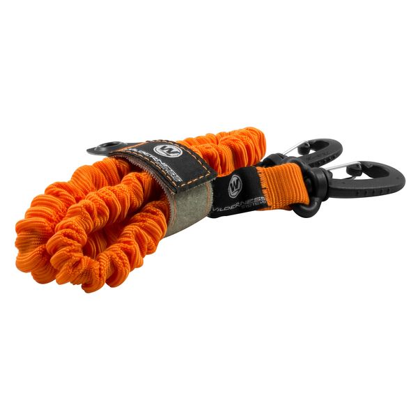 Wilderness Systems Fishing Rod Leash | Paddle Leash | Kayak Lanyard with Hooks, Hi-Viz Orange, 2 ft.